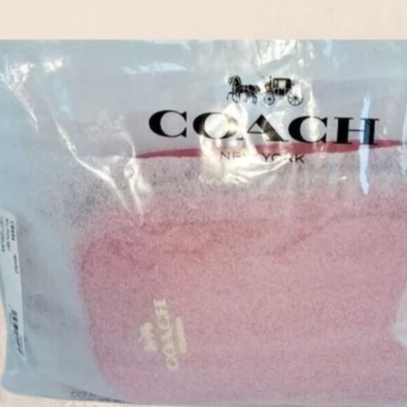 NWT COACH LEATHER Eva Phone Crossbody Watermelon Pink Detachable Strap - Picture 8 of 12